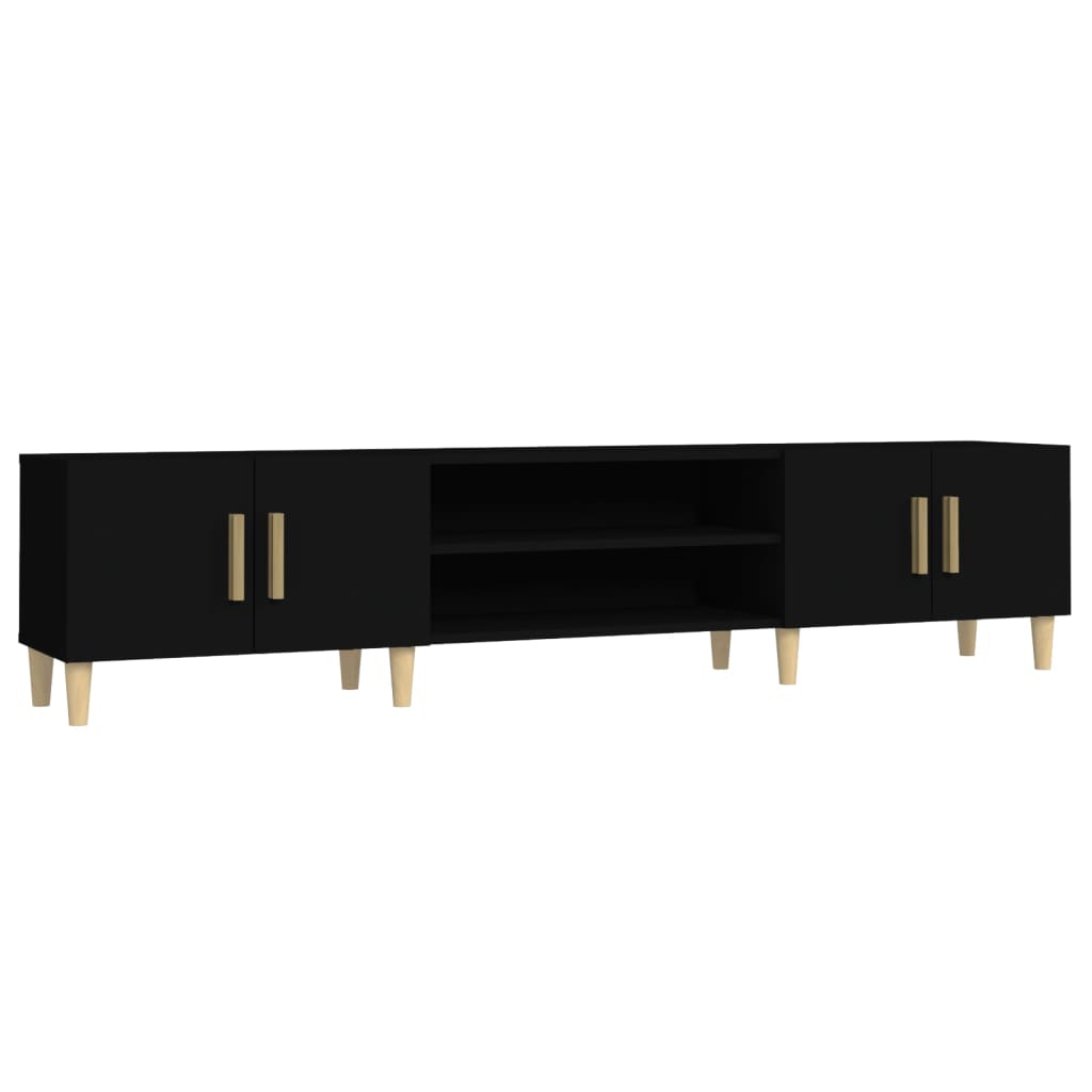 foto del prodotto mobile tv multimediale scaffale per televisione televisione buffet sala da pranzo soggiorno camera da letto 180 x 31,5 x 40 cm multistrato nero 02 0026095