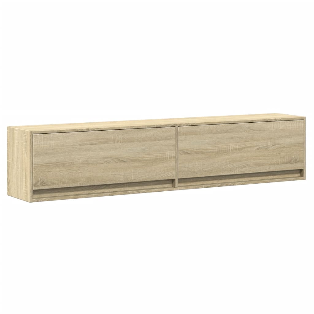 foto del prodotto mobile tv multimediale scaffale per televisione televisione buffet sala da pranzo soggiorno camera da letto a parete con led rovere sonoma 180 x 31 x 38 cm marrone 02 0027827