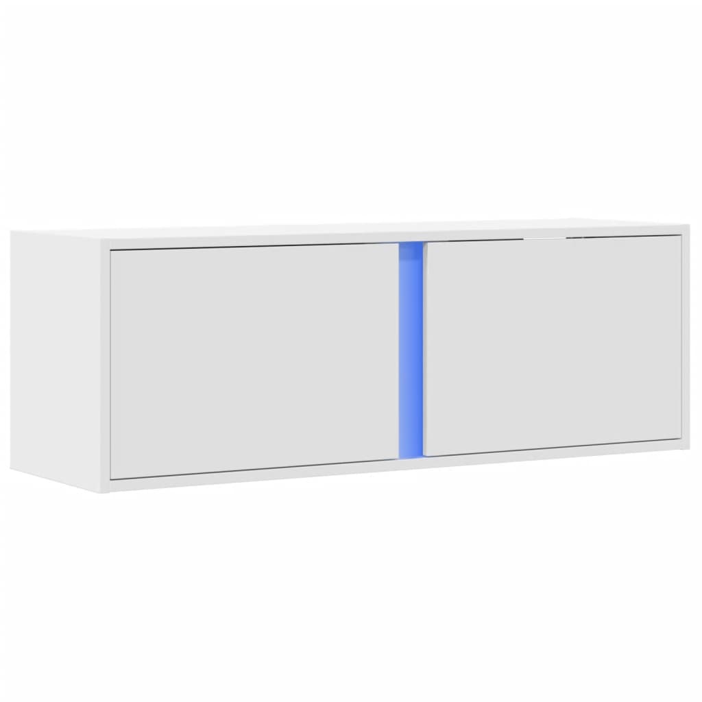 foto del prodotto mobile tv multimediale scaffale per televisione televisione buffet sala da pranzo soggiorno camera da letto a parete con luci a led 100 x 31 x 35 cm bianco 02 0027838