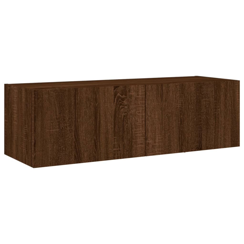 foto del prodotto mobile tv multimediale scaffale per televisione televisione buffet sala da pranzo soggiorno camera da letto a parete con luci led rovere 100 x 35 x 31 cm marrone 02 0027938