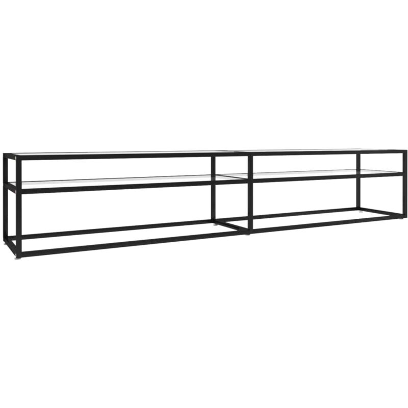 foto del prodotto mobile tv multimediale scaffale per televisione televisione buffet sala da pranzo soggiorno camera da letto trasparente 220 x 40 x 40,5 cm vetro