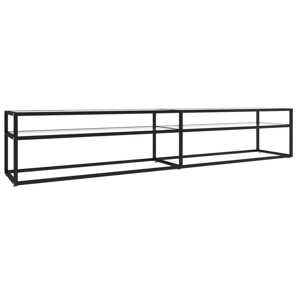foto del prodotto mobile tv multimediale scaffale per televisione televisione buffet sala da pranzo soggiorno camera da letto trasparente 220 x 40 x 40,5 cm vetro temperato trasparente 02 0028499