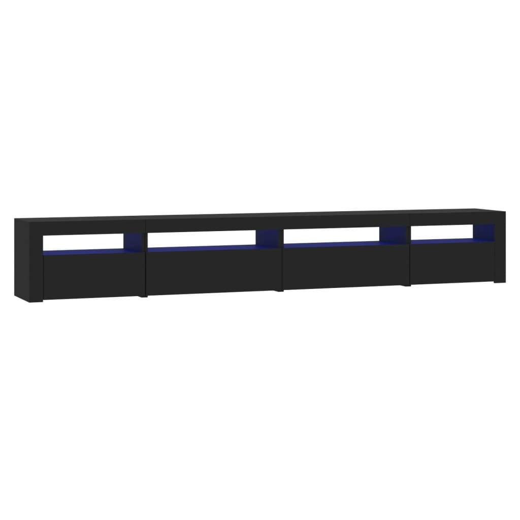 foto del prodotto mobile tv multimediale scaffale per televisione televisore buffet sala da pranzo soggiorno camera da letto con luci a led 270 x 35 x 40 cm nero 02 0026580