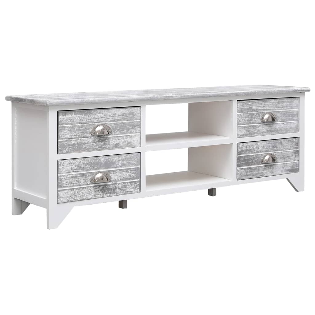 foto del prodotto mobile tv multimediale scaffale per televisione televisore buffet sala da pranzo soggiorno camera da letto e legno massello di paulownia 108 x 30 x 40 cm grigio 02 0027595