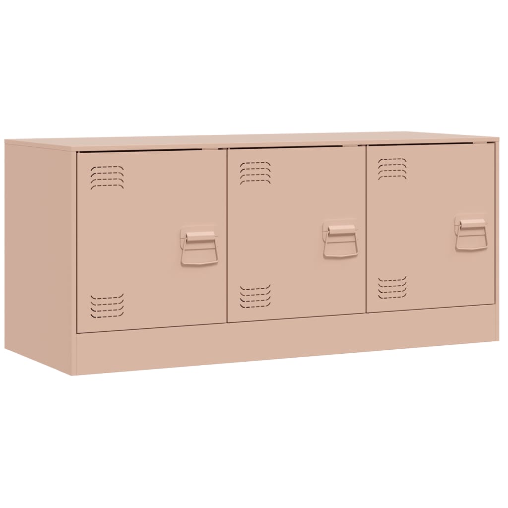 foto del prodotto mobile tv multimediale scaffale per televisione televisore buffet sala da pranzo soggiorno camera da letto rosa 99 x 39 x 44 cm acciaio rosa 02 0028304