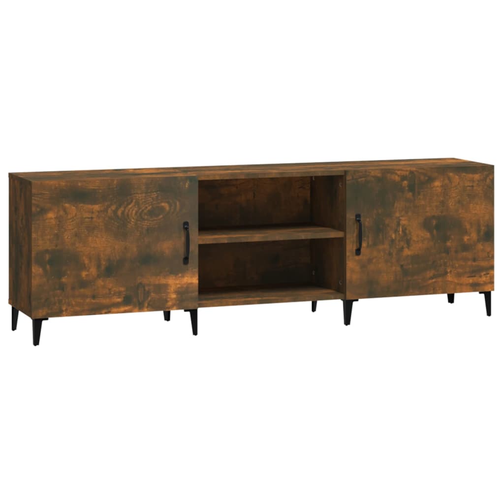 foto del prodotto mobile tv multimediale scaffale per televisione televisore buffet sala da pranzo soggiorno camera da letto rovere affumicato 150 x 30 x 50 cm derivati del legno marrone 02 0027339