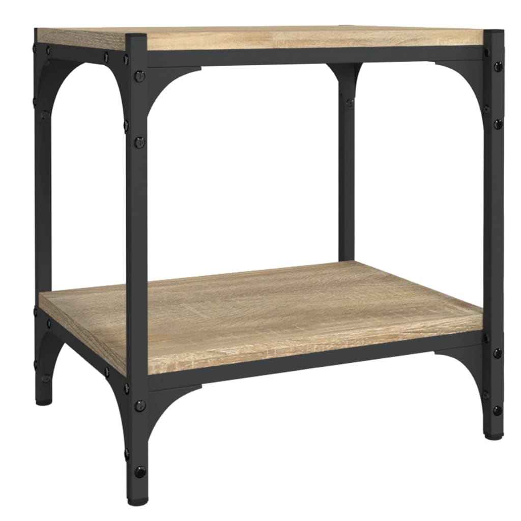 foto del prodotto mobile tv multimediale scaffale per televisione televisore buffet sala da pranzo soggiorno camera da letto rovere sonoma 40 x 33 x 41 cm pannelli compositi e acciaio marrone 02 0027526
