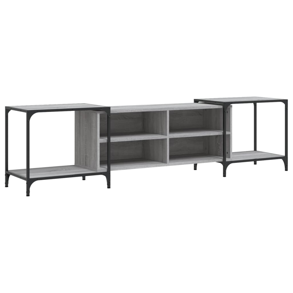 foto del prodotto mobile tv multimediale scaffale per televisione televisore buffet sala da pranzo soggiorno camera da letto sonoma 203 x 37 x 50 cm derivati del legno grigio 02_0028439