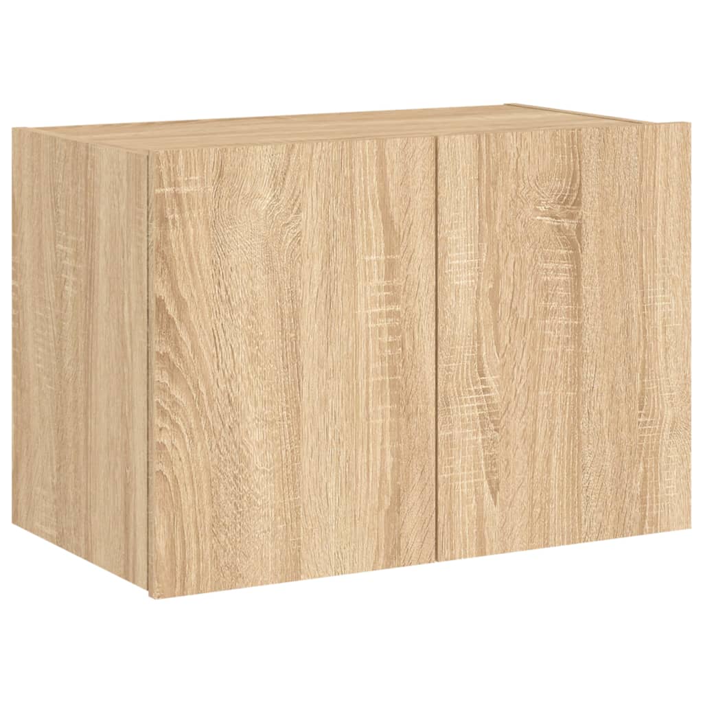 foto del prodotto mobile tv multimediale scaffale tv credenza tv sala da pranzo soggiorno camera da letto a parete con luci led rovere sonoma 60 x 35 x 41 cm marrone 02 0028022