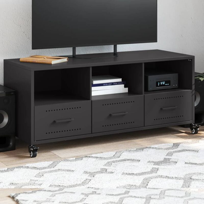 foto del prodotto mobile tv nero 100,5x39x43,5 cm in acciaio vidaxl