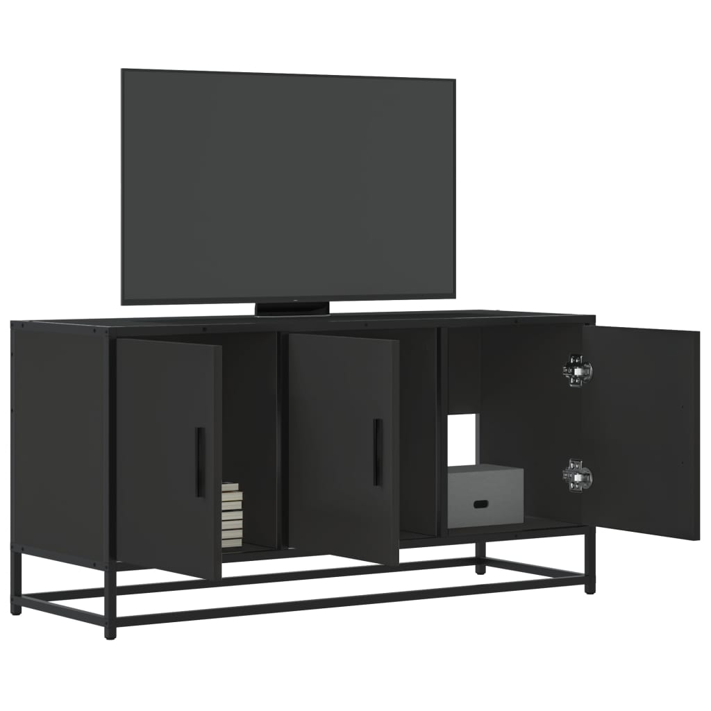 foto del prodotto mobile tv nero 100x35x50 cm in truciolato e metallo
