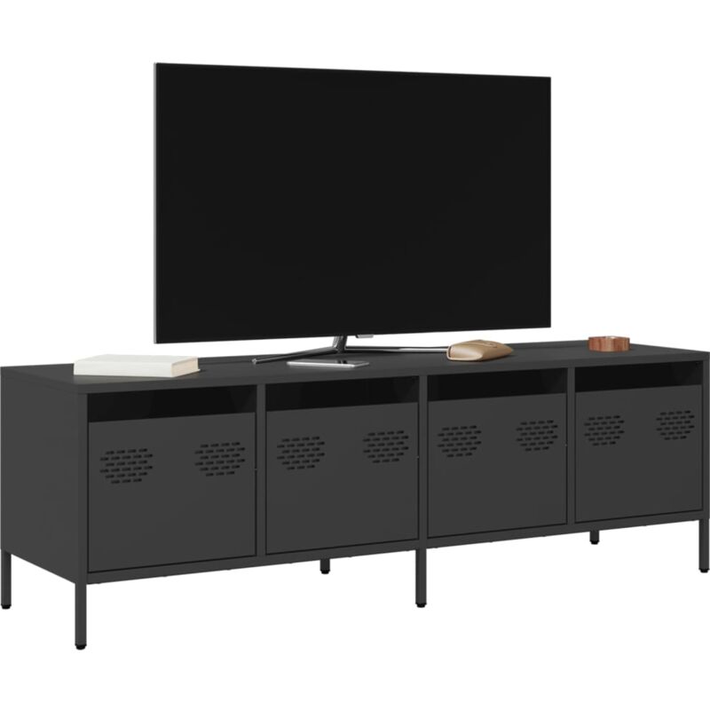 foto del prodotto mobile tv nero 135x39x43,5 cm in acciaio laminato a freddo vidaxl