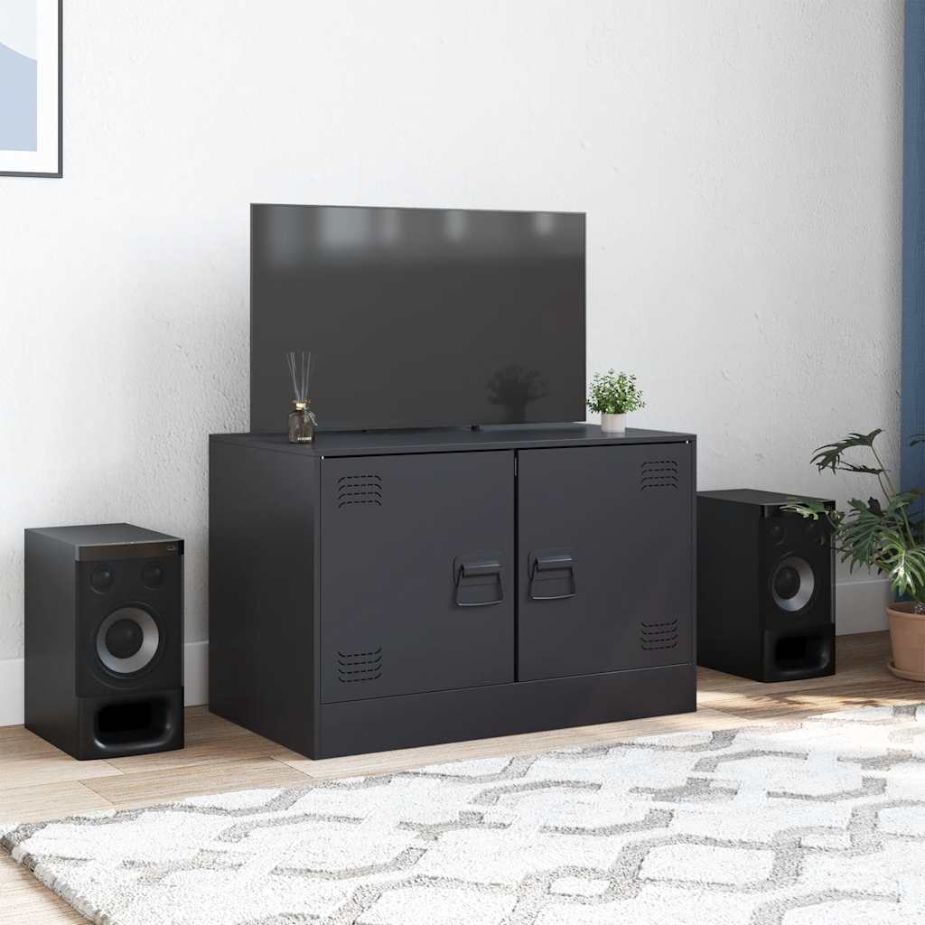 foto del prodotto mobile tv nero 67x39x44 cm in acciaio