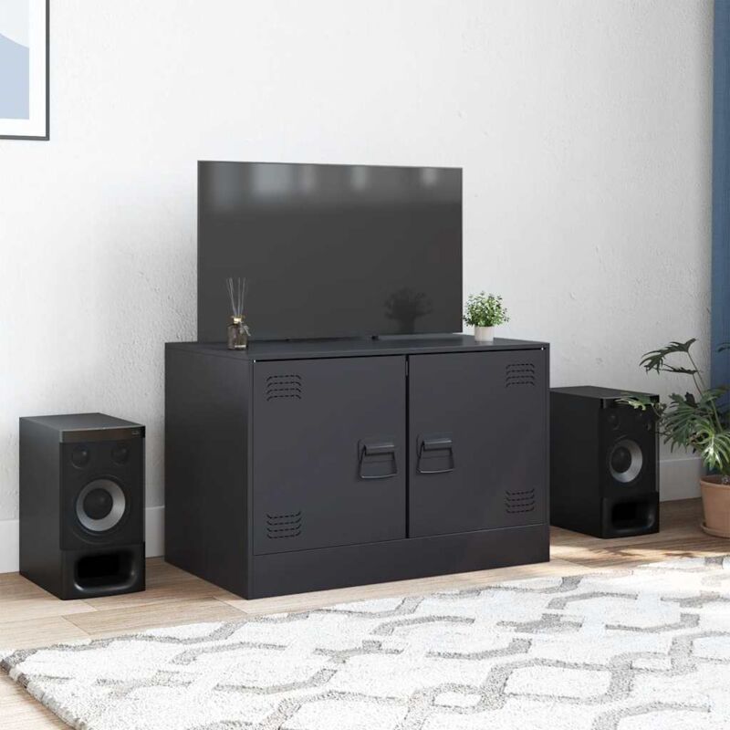 foto del prodotto mobile tv nero 67x39x44 cm in acciaio vidaxl