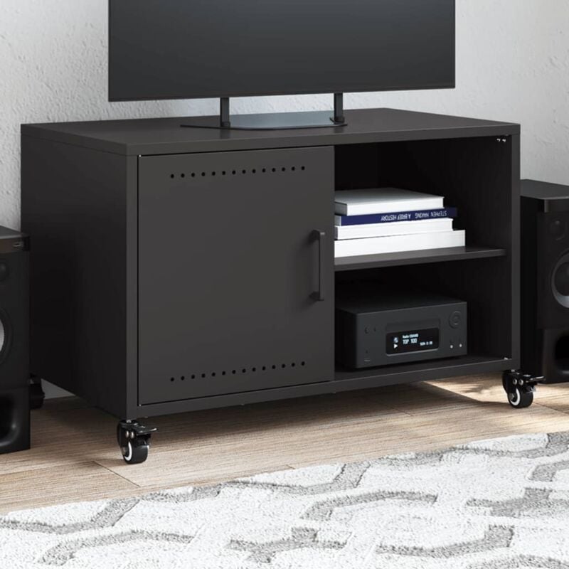 foto del prodotto mobile tv nero 68x39x43,5 cm in acciaio vidaxl