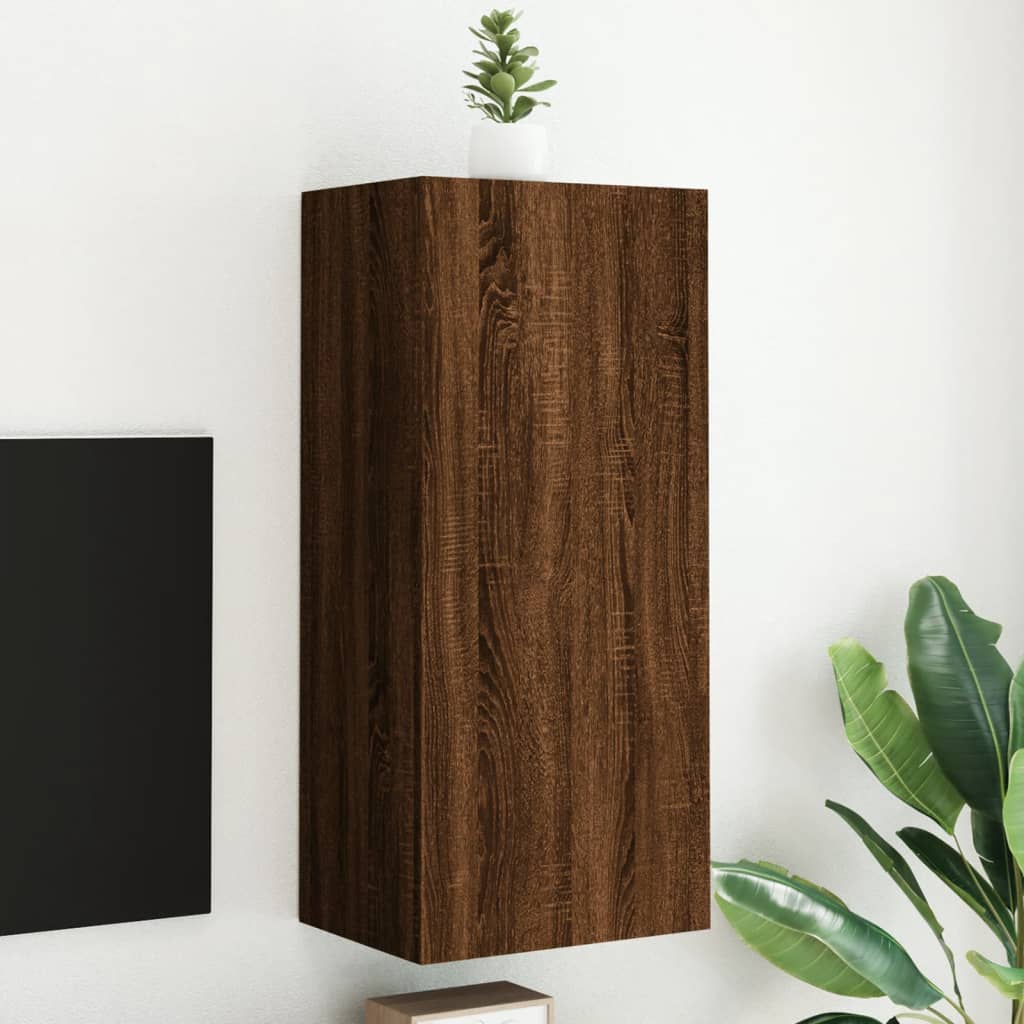 foto del prodotto mobile tv parete rovere marrone 40,5x30x90 cm legno multistrato