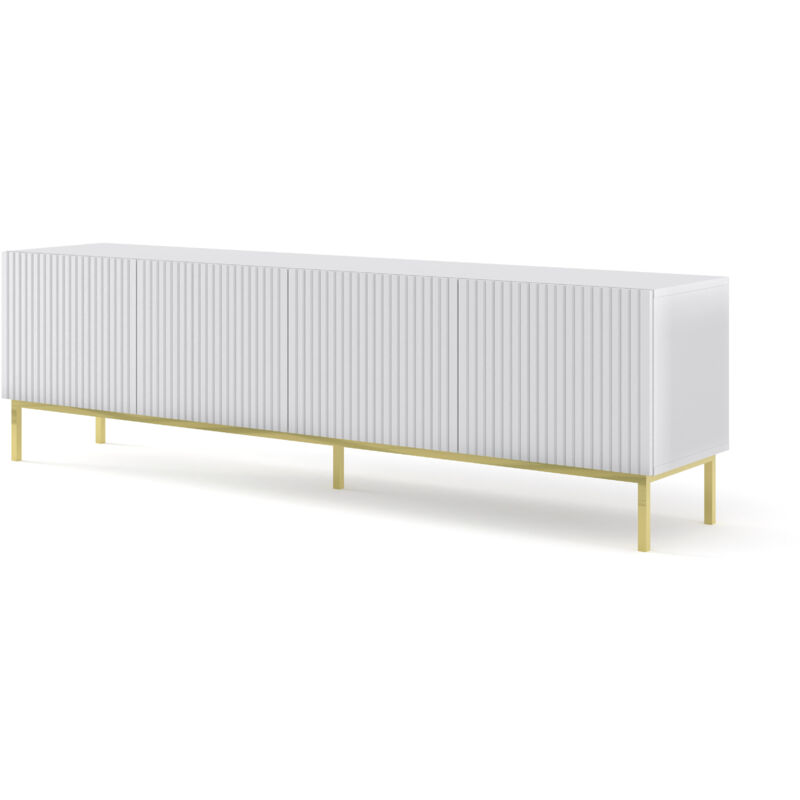 foto del prodotto mobile tv ravenna b 200 cm 4d fresato bianco opaco cornice