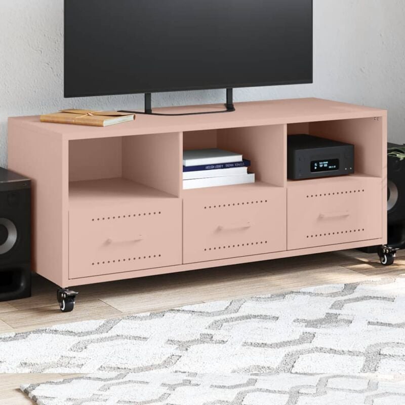 foto del prodotto mobile tv rosa 100,5x39x43,5 cm in acciaio vidaxl