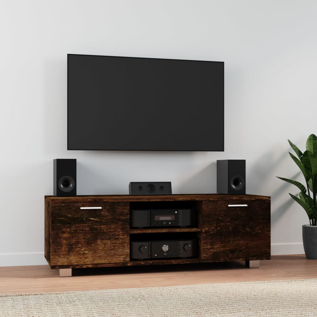 foto del prodotto mobile tv rovere fumo 120x40,5x35 cm in legno multistrato cod mxl 16040
