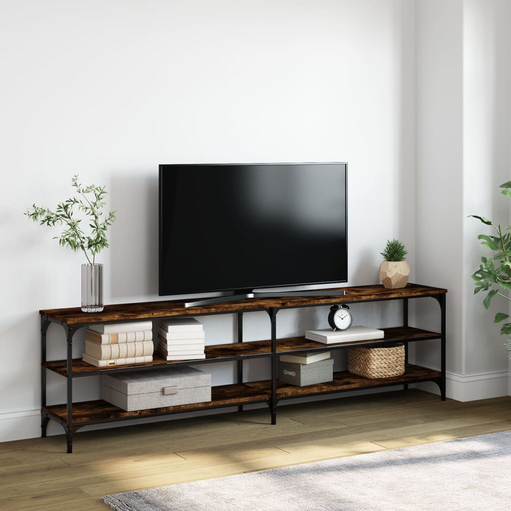foto del prodotto mobile tv rovere fumo 180x30x50cm legno multistrato e metallocod mxl 102955