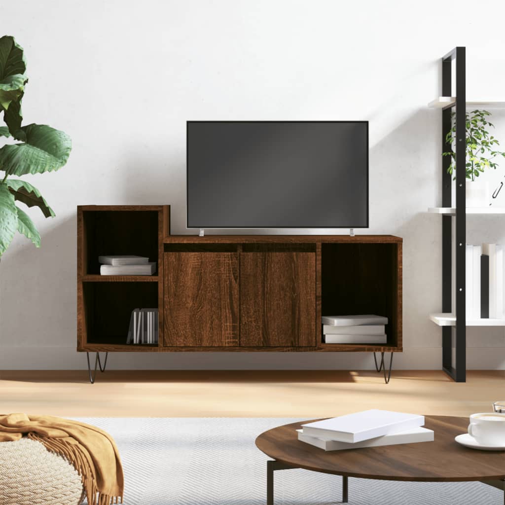 foto del prodotto mobile tv rovere marrone 100x35x55 cm in legno multistrato