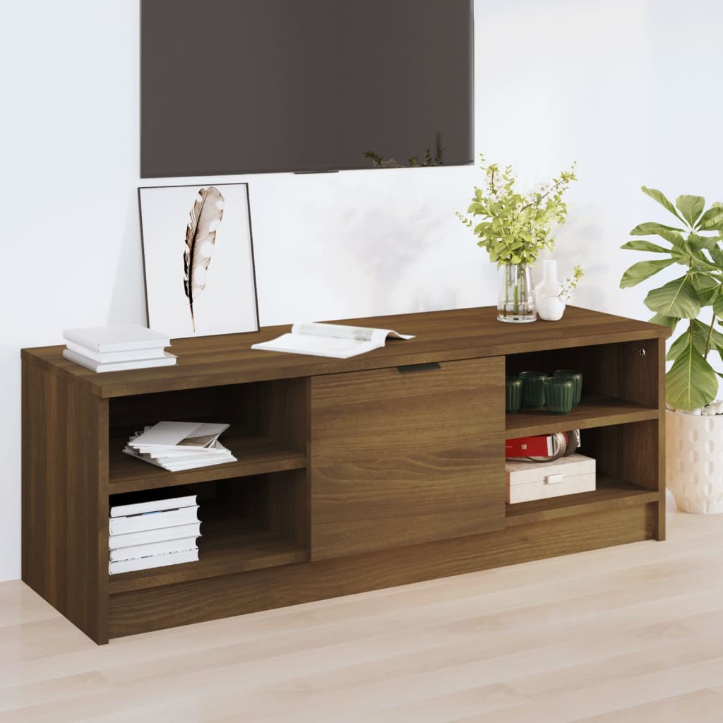 foto del prodotto mobile tv rovere marrone 102x35,5x36,5 cm in legno multistrato cod mxl 15762