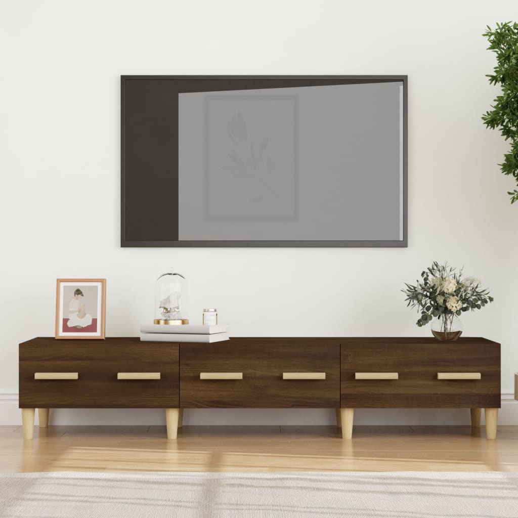 foto del prodotto mobile tv rovere marrone 150x34,5x30 cm in legno multistrato