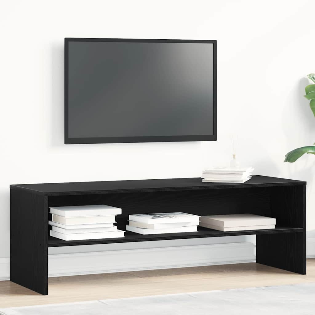 foto del prodotto mobile tv rovere nero 120x40x40 cm in legno multistrato