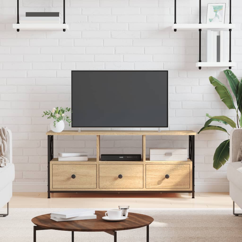 foto del prodotto mobile tv rovere sonoma 102x33x45 cm legno multistrato e ferro