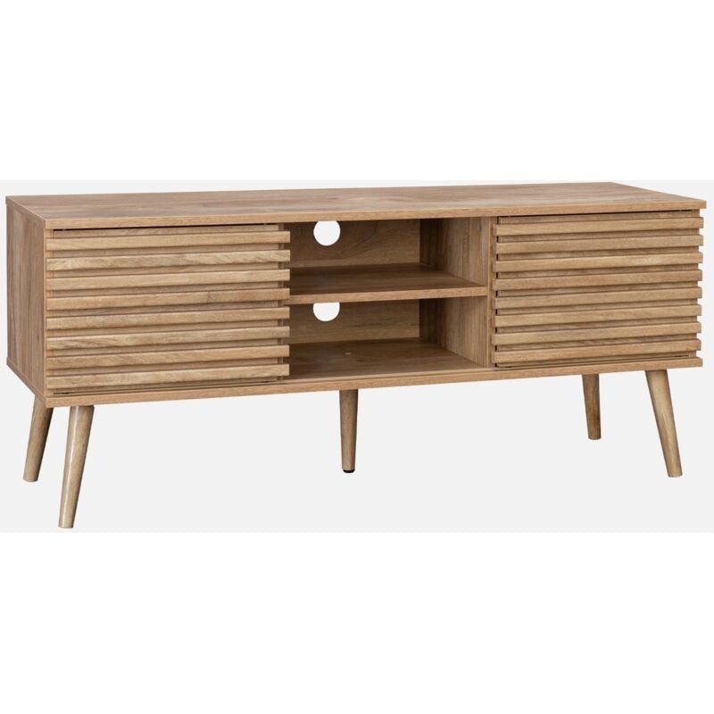 foto del prodotto mobile tv scandinavo a 2 ante, 120cm, marrone naturale