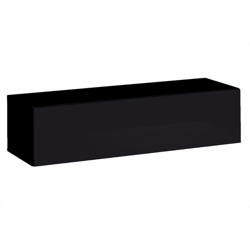 foto del prodotto mobile tv sospeso 120 cm color nero collezione switch. finiture lucide.