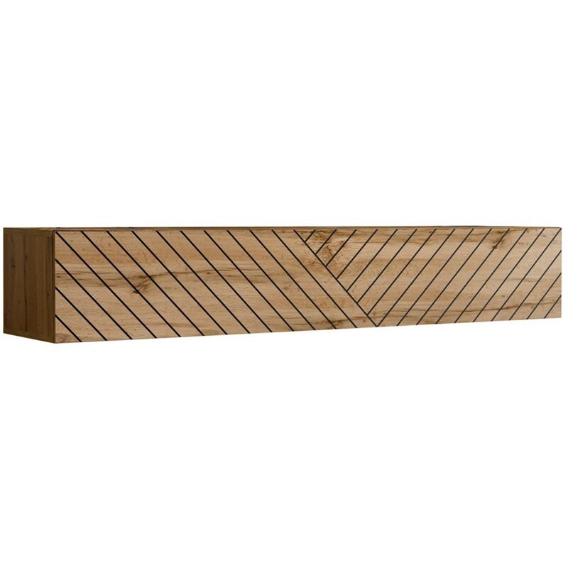foto del prodotto mobile tv sospeso rovere wotan finitura porta effetto rovere fresato 180 cm collezione switch