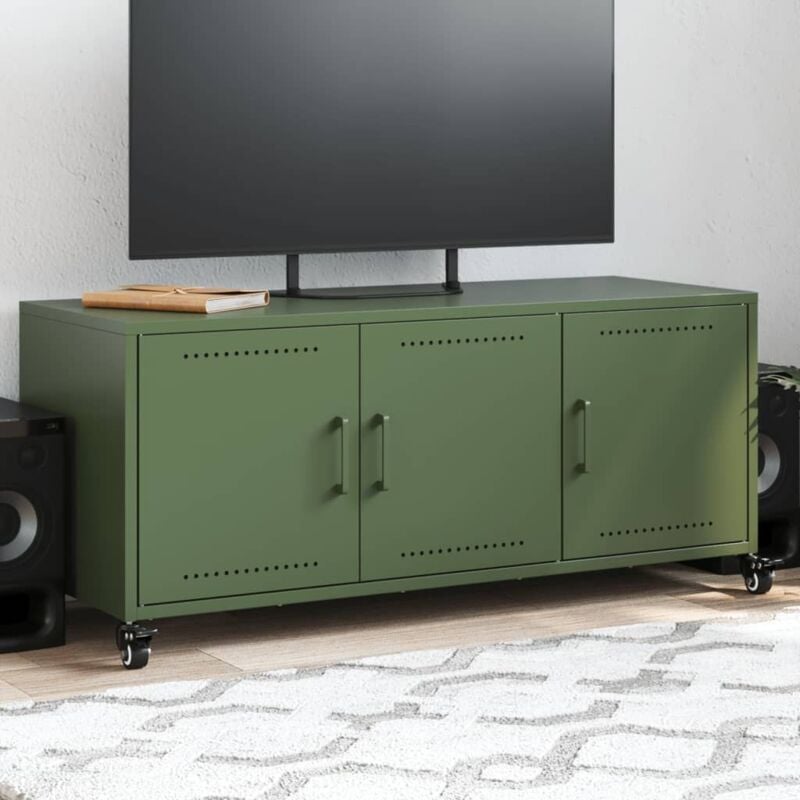 foto del prodotto mobile tv verde oliva 100,5x39x43,5cm acciaio laminato a freddo vidaxl