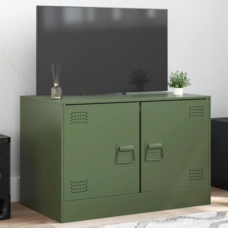 foto del prodotto mobile tv verde oliva 67x39x44 cm in acciaio vidaxl