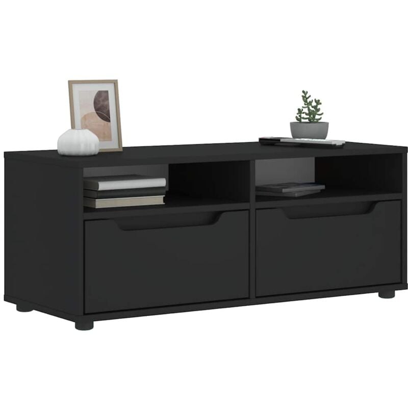 foto del prodotto mobile tv visnes nero 100x40x38 cm in legno multistrato vidaxl