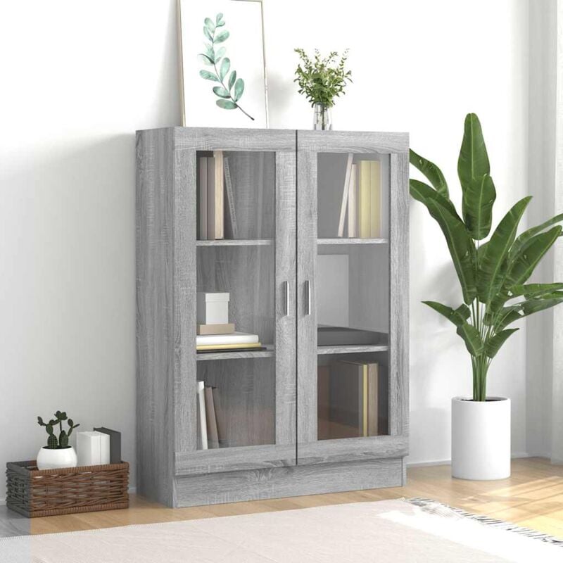 foto del prodotto mobile vetrina grigio sonoma 82,5x30,5x115 cm legno multistrato vidaxl