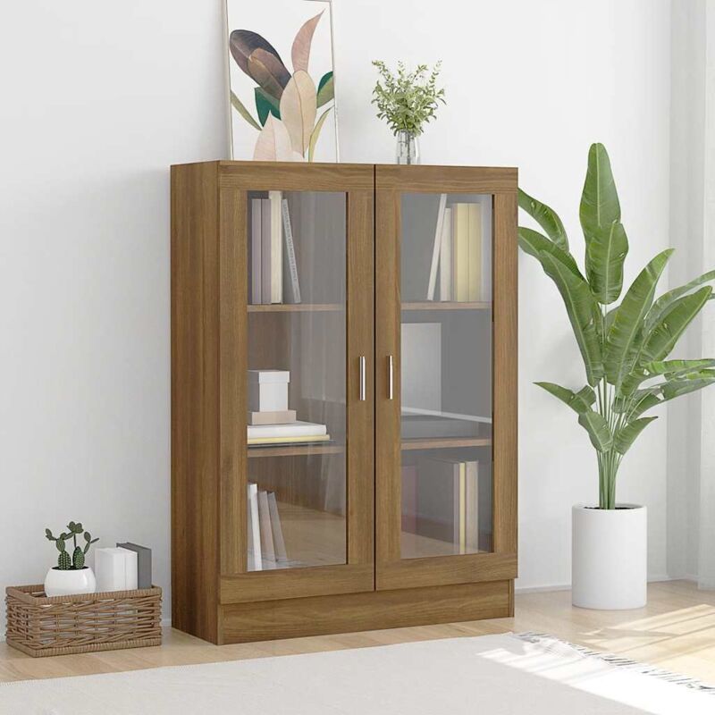foto del prodotto mobile vetrina rovere marrone 82,5x30,5x115cm legno multistrato vidaxl