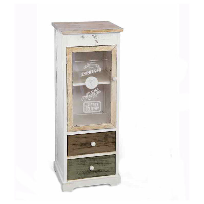 foto del prodotto mobile vetrinetta anticato 32x29x88 cm legno