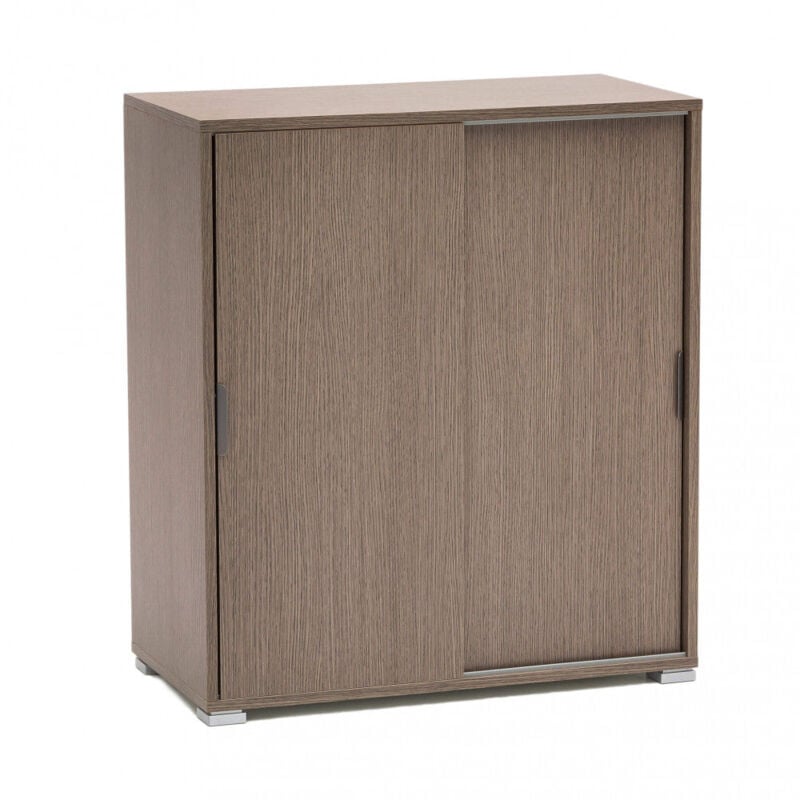 foto del prodotto mobiletto 2 ante scorrevoli 75x38x85 h cm in truciolare bilaminato rovere grigio