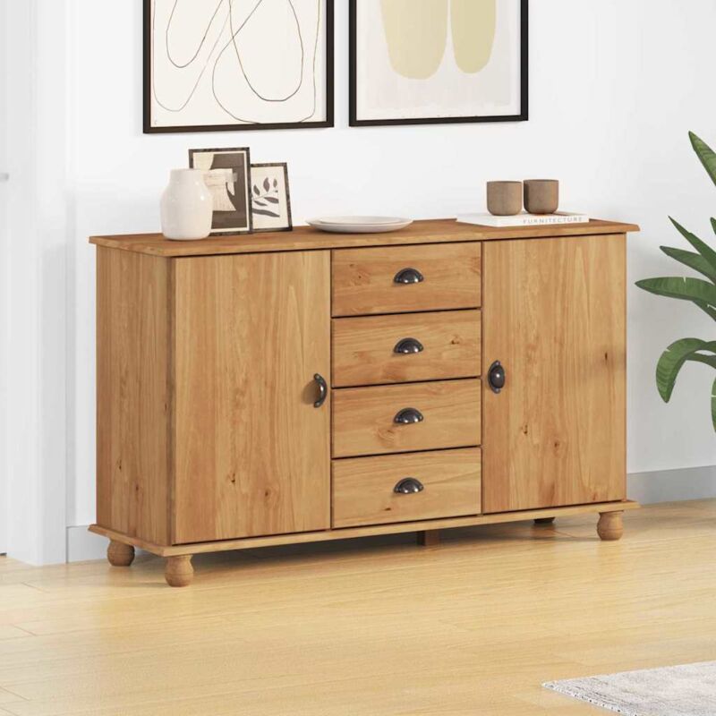 foto del prodotto mobiletto askim 133,5x40x79 cm legno massello di pino vidaxl