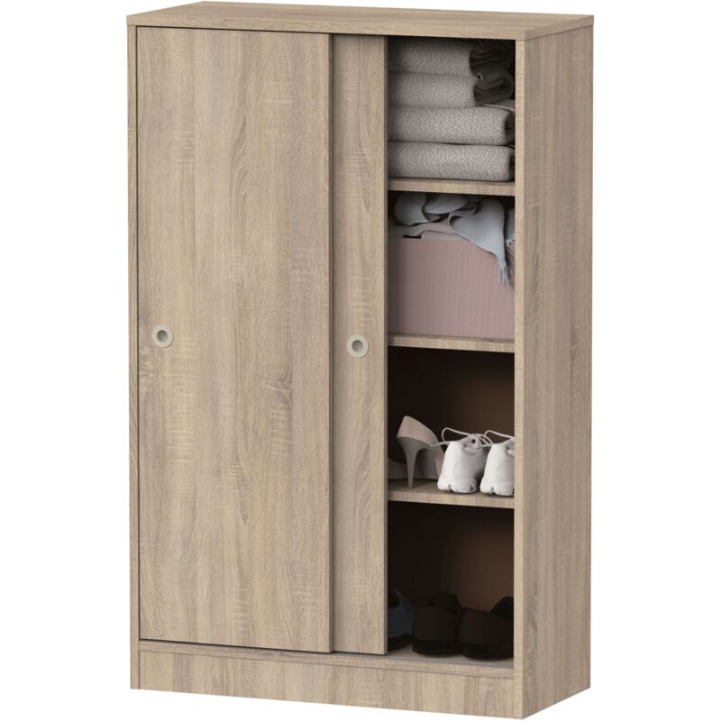 foto del prodotto mobiletto ausiliario basso torino 2 ante 3 ripiani mobile contenitore multiuso cambrian 120x74x33 cm