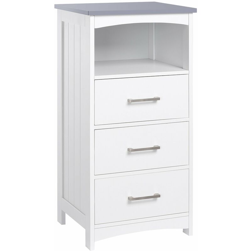 foto del prodotto mobiletto bagno 3 cassetti 40x33x80 cm in mdf bianco