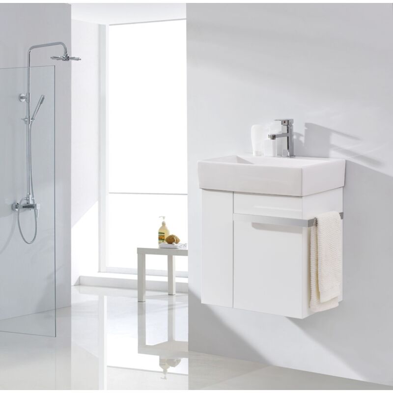 foto del prodotto mobiletto bagno compact 500 bianco opaco senza piletta pop up