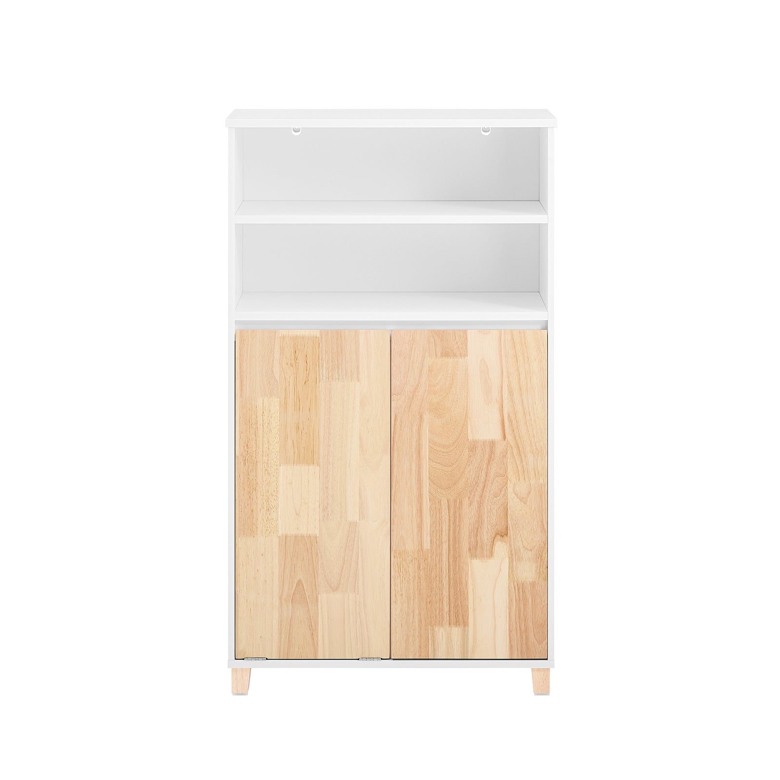 foto del prodotto mobiletto bagno credenza con portabiancheria rimovibile bianco 64x33x110cm bzr143 wn