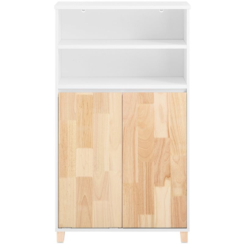 foto del prodotto mobiletto bagno credenza con portabiancheria rimovibile bianco 64x33x110cm bzr143 wn sobuy