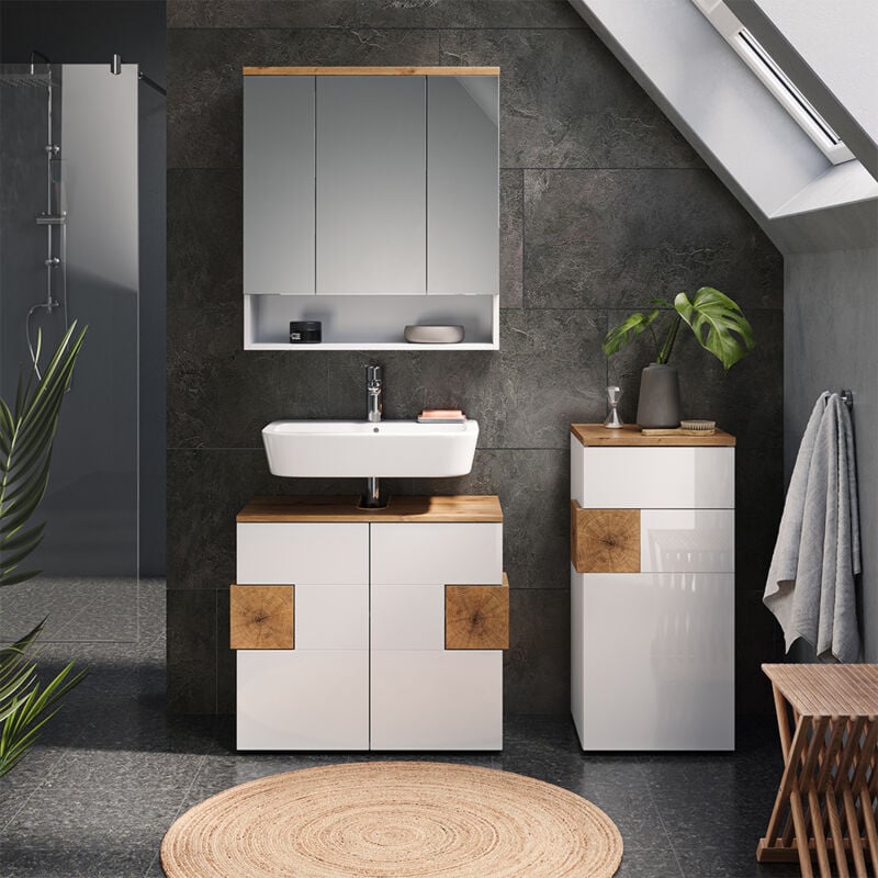 foto del prodotto mobiletto bagno eden, bianco, 40 x 84 cm vicco