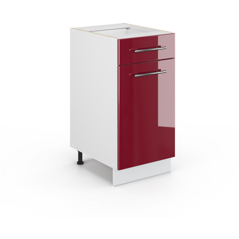 foto del prodotto mobiletto bagno fame line, rosso bordeaux lucido, 40 x 81.6 cm senza piano di lavoro vicco