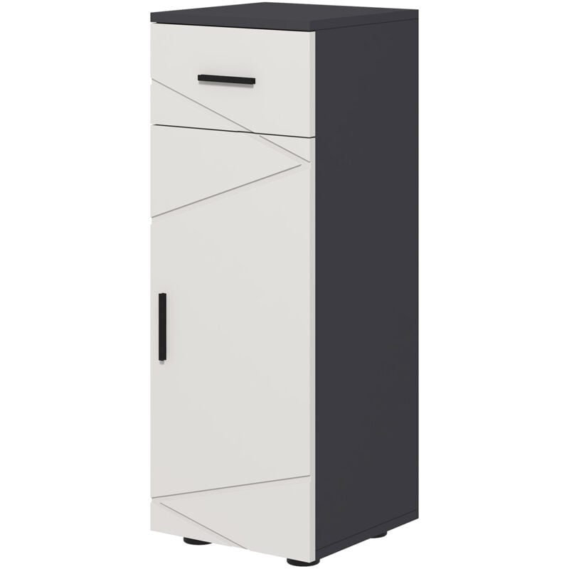 foto del prodotto mobiletto bagno in truciolato con cassetto armadietto 2 livelli grigio kleankin