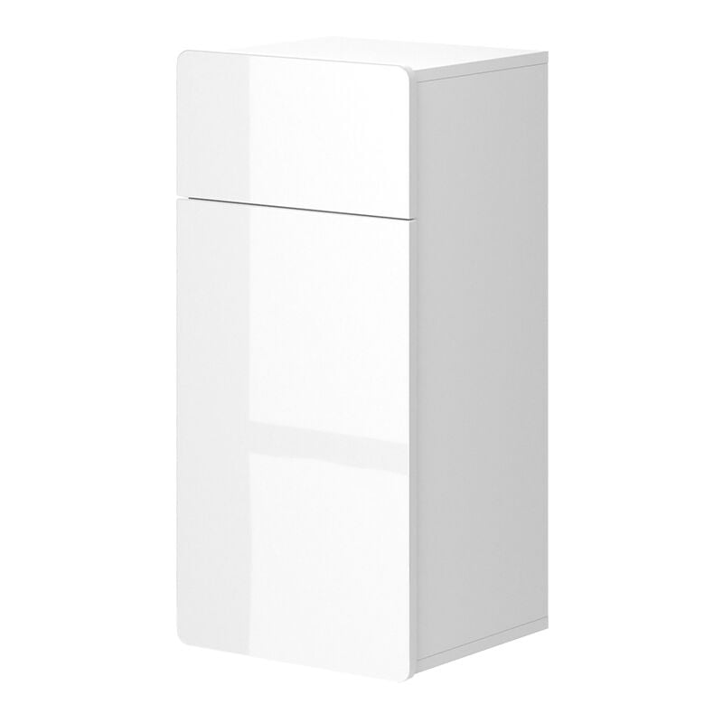 foto del prodotto mobiletto bagno izan, bianco, 36.6 x 76.6 cm con cassetto e anta vicco