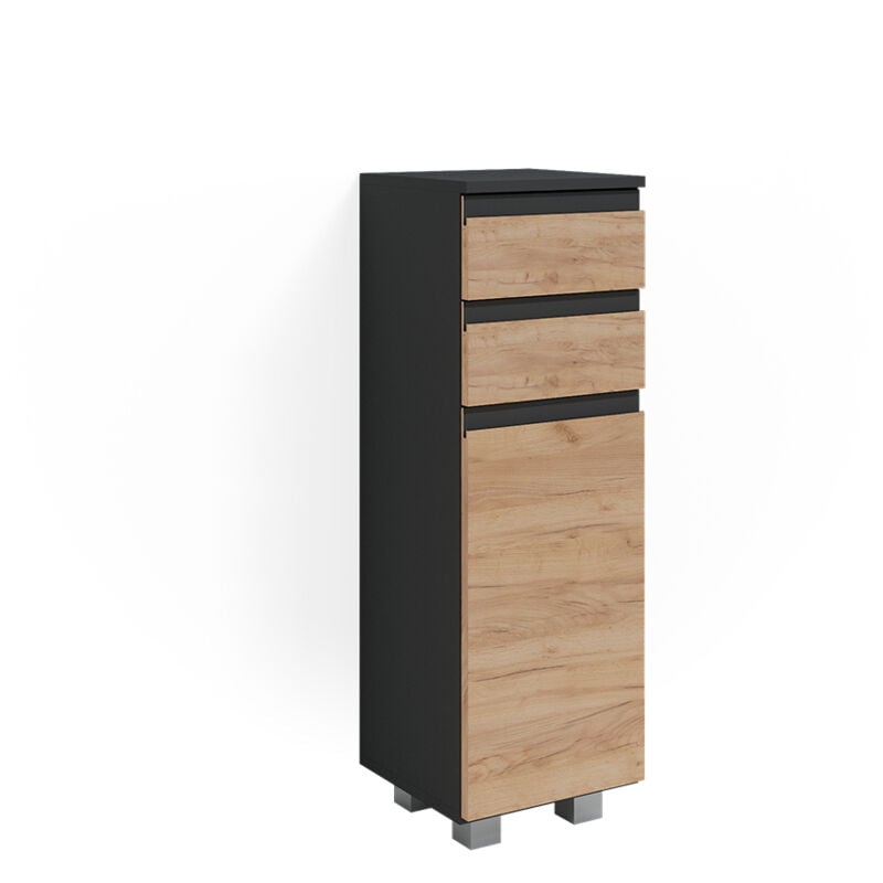 foto del prodotto mobiletto bagno j shape, grigio, 30 x 95 cm vicco